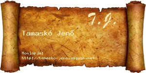 Tamaskó Jenő névjegykártya